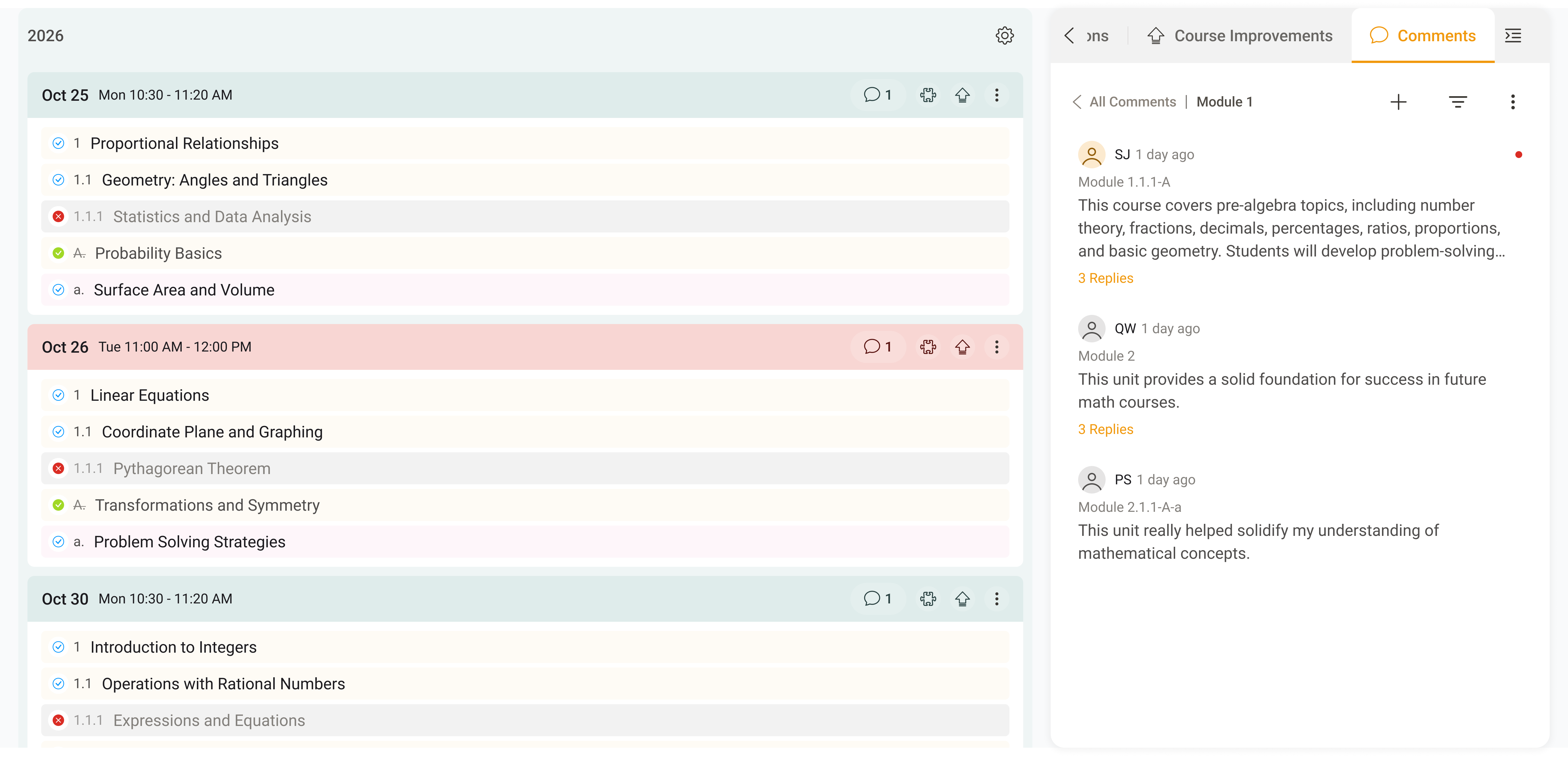Classroom Studio weekly planner